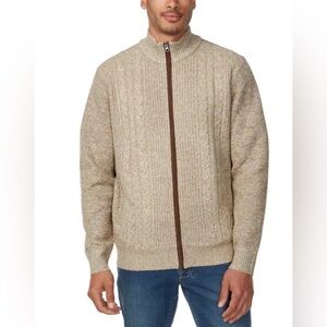 Buffalo Men's Beige Cable Knit Sweater